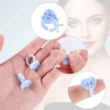 Anillos con forma de corazón para extensiones de pestañas - Portador de pegamento para pestañas 50/100/200/300 piezas, taza para abanico de volumen para suministros de extensión de pestañas