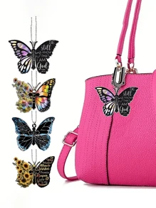 2pcs Butterfly Series Car Interior Supplies Christmas Tree Decoration Pendant Keychain Accessories