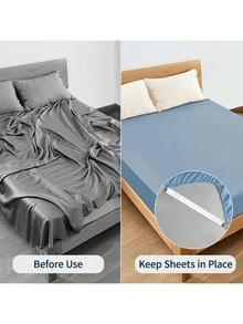 4pcs Adjustable Bed Sheet Straps, Bed Sheet Fasteners, Heavy Duty Bed Sheet Clips, Suitable For Mattress, Fitted Sheet, Flat Sheet, Black - Multicolor - View 5