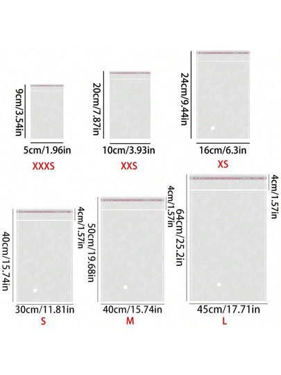 100pcs Transparent Self-Sealing Bags, Plastic Bags, Self-Adhesive Packaging Bags, Clear OPP Bags For Gifts, Accessories, Candy