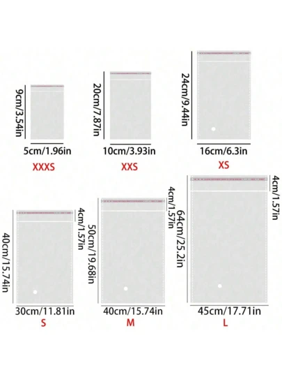 100pcs Transparent Self-Sealing Bags, Plastic Bags, Self-Adhesive Packaging Bags, Clear OPP Bags For Gifts, Accessories, Candy