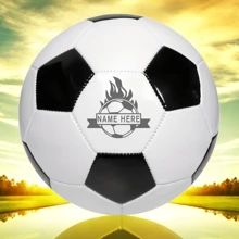[Personnalisé] 1 Pièce Ballon de football, personnalisé avec votre texte, panneaux classiques noir et blanc, taille 5, ballon de football en PU de haute qualité - cousu à la machine, très élastique et durable, convient pour l'entraînement et les matchs des adultes, sports d'équipe, cadeaux, fans de football, Saint-Valentin, Fête des Pères, cadeaux commémoratifs, cadeaux de collection
