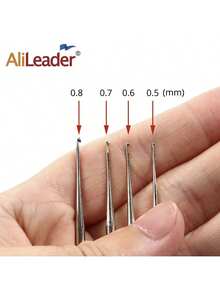 Alileader 4Pcs/Lot Crochet Hook 0.5"0.6"0.7"0.8Mm Micro Hook Needles For Wig Making Crochet Locks Braids Weaving Needle Tools - Coffee Brown - View 5