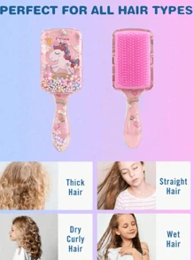 6pcs/Square Transparent Cartoon Children's Comb, Smooth Hair Comb, Home Hairdressing Comb, Scalp Massage Comb, Bubble Ball Plastic Comb, Hairdressing Tip Tail Comb, Three Rows Brushing Comb, Double Headed Comb Styling, Brushing Brush, Eyebrow Brush, Makeup Disc Hair Set, Brushing The Best Personalized Gift For Your Girl