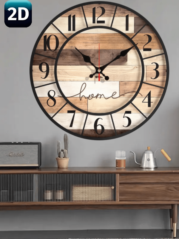 [1 pièce horloge murale en bois rétro de 10 à 12 pouces] Horloge murale en bois rétro silencieuse - ronde, fonctionne sur piles (AA) - décoration polyvalente pour la maison, la chambre, le dortoir, la rentrée scolaire, la décoration scolaire