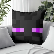 Almohada cojín decorativo de juego de videojuego mine craft, cojín cuadrada suave apta para sofá, cama, coche, jardin - Negro - Ver 1