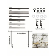 Over The Table Rod Stand With Clamps - Adjustable Table Arch Stand, Metal Table Rod For Wedding, Birthday, Halloween, And Christmas Decorations - 黑色 - 查看 10