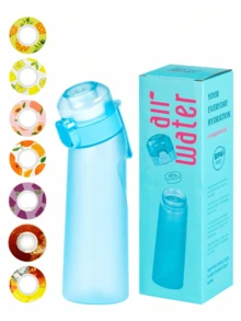 1 件彩盒套装运动水瓶，随机圆形口味环，水果饮料口味荚，户外运动创意水杯口味荚，适合健身和户外运动，时尚饮用水瓶，生日礼物 - （口味荚只改善嗅觉，不改变味道）不改变水的味道，只让它闻起来香