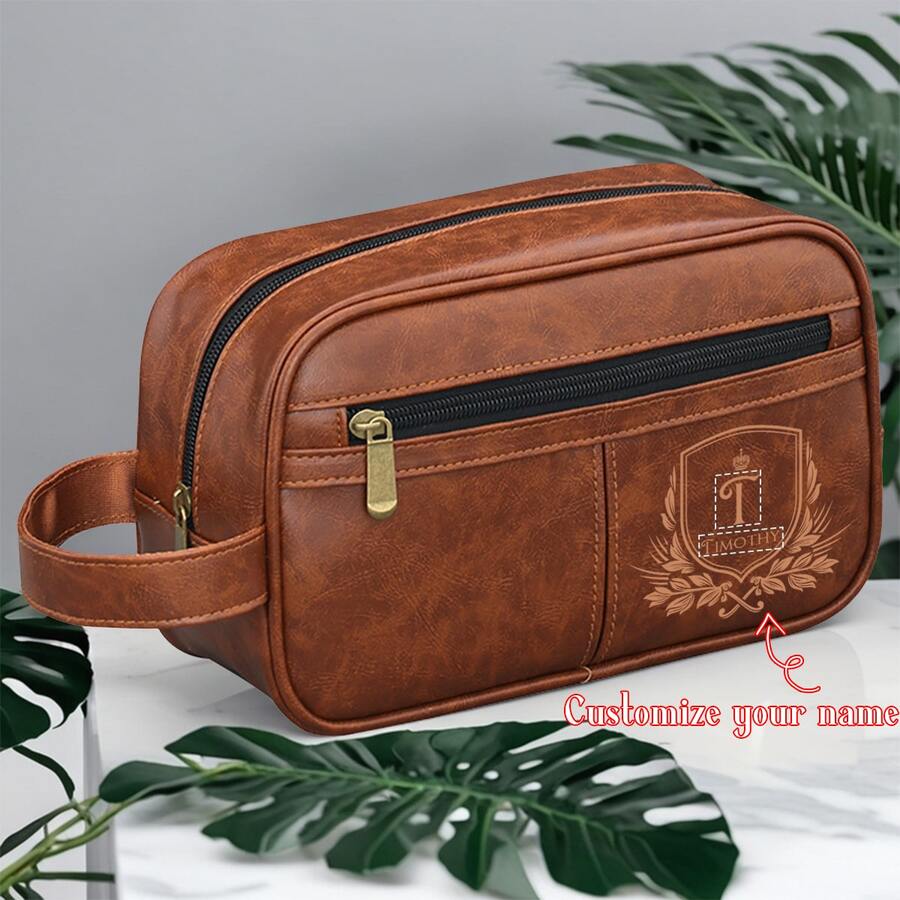1 pieza Regalo personalizado para padrinos, neceser personalizado para hombres, neceser de viaje personalizado, regalo de aniversario para él, regalo de Navidad para hombres, regalo del Día del Padre, regalo de cumpleaños para papá - Ver 1
