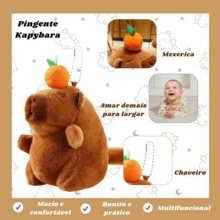 Kawaii Capybara Keychain Plush Pendant Simulation Capybara Doll Cute Anime Stuffed Birthday - 水豚+海龜 - 查看 4