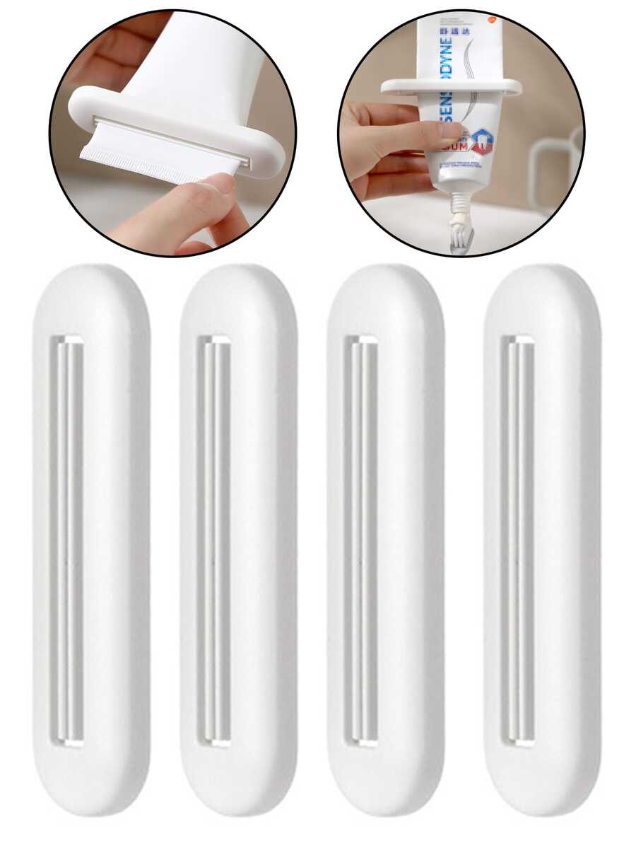 3pcs Toothpaste Squeezer, Toothpaste Tube Clamp, Manual Toothpaste Dispenser, Multifunctional Facial Cleanser Dispenser, Toiletries Accessories