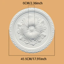 French White Carved PU Lamp Panel Mold Model Imitation Plaster Shape Lamp Holder Chandelier Base Lamp Pool Decoration Round Plate Home Decoration Material Decoration Carved Flower Lamp Panel Home Decoration Art Crafts