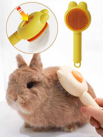1 st. Kleine konijnenhaarborstel, chinchillakam, massage ontwarrende naaldkam, huisdierkam, hamsterkam, kattenkam, hondenkam en helpt huisdieren bij het verwijderen van loshangend haar en open knopen in hun vachtkleur. Willekeurig.