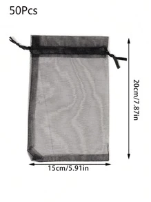 50pcs Garden Fruit Protection Mesh Bag Pest And Bird Fruit Mesh Bag Protect Plants From Pests Birds Squirrels Multi-Functional Drawstring Storage Bag