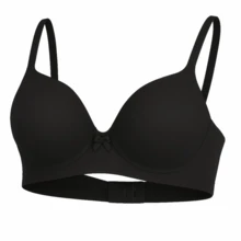 Bra With Padded Cup Women's Bra Reinforced Comfort Support Breast Lift Polyamide National Bra Bra Casual-Comfortable Bra With Wire Wireless Non-Removable Padding - màu đen - Xem 1