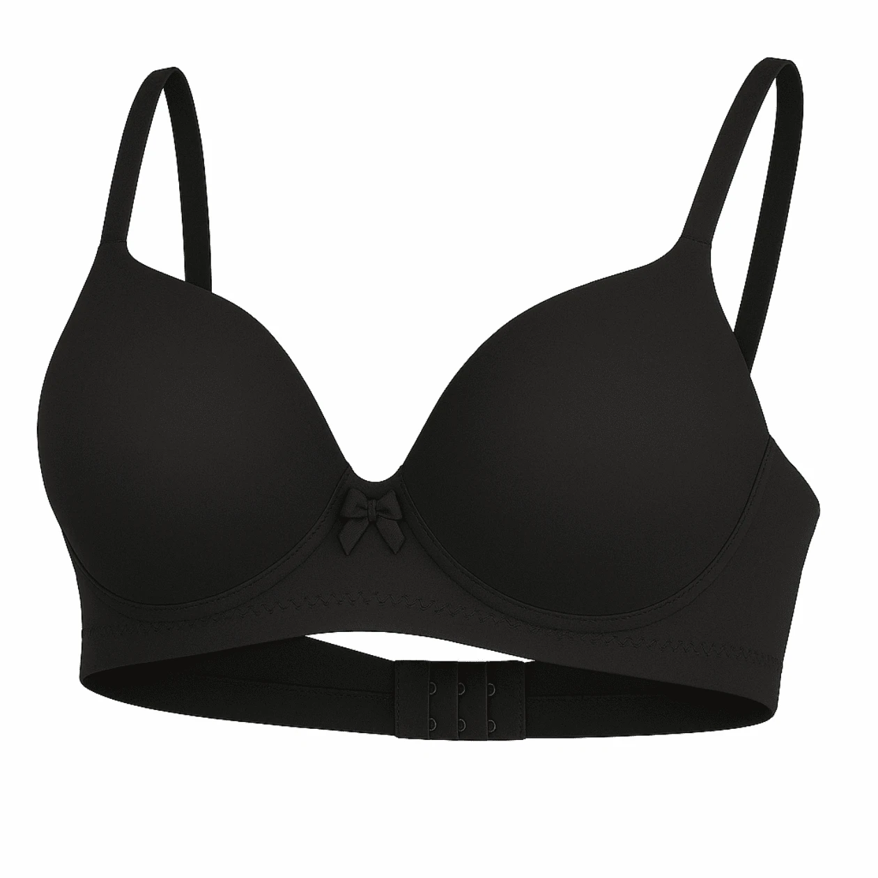 Bra With Padded Cup Women's Bra Reinforced Comfort Support Breast Lift Polyamide National Bra Bra Casual-Comfortable Bra With Wire Wireless Non-Removable Padding - màu đen - Xem 1