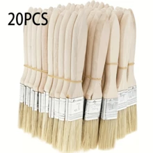 猪鬃油漆刷，多用途刷子，规格：1 英寸，扁平刷套装，可重复使用的合成猪鬃油漆刷，带葫芦柄，可用于绘画、染色、上光、粘合和 DIY 家庭修理工具。, 返校, 学校用品 - 均碼 - 查看 1