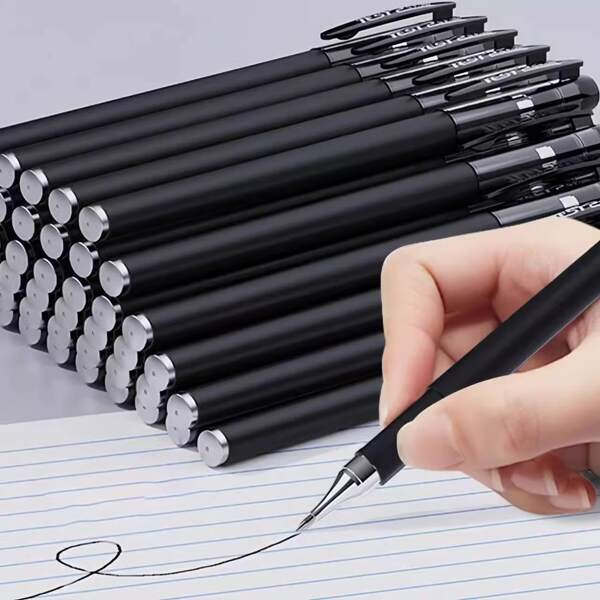 20pcs Matte Carbon Gel Pen With A Needle Tube, 0.5mm In Thickness. It Is A Business Signature Pen, Suitable For Office Use, Student Exams. It Is A Cultural And Creative Pen With High-Grade Ink And A Ballpoint Tip. It Writes Smoothly And Is Appropriate For Office Work As Well As Students' Study And Review.