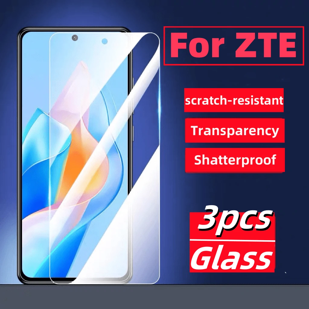 3 Pieces Of Mobile Phone Screen Protector Film, Suitable For ZTE Models Nubia/Blade/Axon/Voyage/ZTE Blade A75/Nubia Z60S Pro/Voyage 40 Pro+/Blade V41 Vita/ Blade A73 Easy To Install High-Definition Transparent Gift For Birthday, Family, Friends Tempered Glass, Phone Accessories - Transparent - View 1