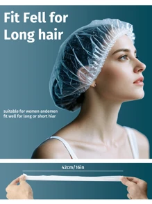 300pcs Disposable Shower Cap, Plastic Transparent Hair Cap, Women's Waterproof Shower Cap, Essential Accessories For Hotel Travel, Deep Conditioning Hair Care And Cleaning Products Home Bathroom Decor Fall Decor Back To School