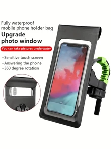 Bolso soporte para teléfono móvil impermeable y para exteriores para bicicleta/motocicleta, soporte para navegación de motocicleta/bicicleta eléctrica/entrega, reconocimiento facial de alta definición, sensible al tacto, rotación a cualquier ángulo, compañero de conducción deslumbrante
