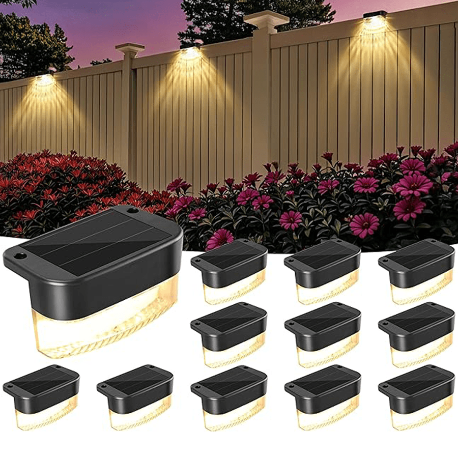 1pc/4pcs/16pcs Solar Powered Deck Lights, Waterproof 2LED Solar Stair Lights For Outdoor Stairs, Steps, Fences, Garden, Patio And Pathways (Warm White/Cool White)