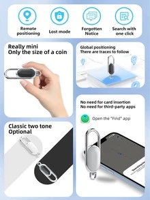 1 件 Airtag 钥匙扣定位器兼容 Apple 系统，内置钥匙扣，全球 GPS 防丢失报警定位器追踪器适用于老年人、钱包、钥匙、包、宠物，迷你精确定位器 - 远程查找，一键设备呼叫，持久耐用（通用 CR2032 纽扣电池），仅兼容 IOS