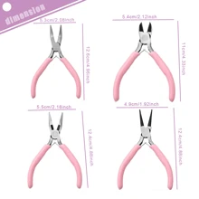 1 Stück/4 Stücke Schmuck Zangen Werkzeug-Set beinhaltet Nadel, Rundkabelschneider und gebogene Spitzzangen für Schmuckherstellung, Perlen, Reparatur, Drahtverflechtung, Mehrzweck-Werkzeuge, Haushaltsartikel