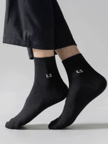 6 Pairs Men's Mid-Calf Socks, Odor Control, Moisture Wicking, Breathable, Comfortable & Versatile, Premium Business Crew Socks For Summer - Multicolor - View 4