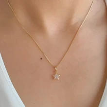 Necklace And Earrings With Star Pendant, Encrusted With , Plated In 18K Gold Or 925 Silver - 金色 - 查看 7