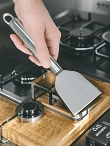 1pc Stainless Steel Cleaning Scraper - Multipurpose Metal Utility Spatula, Suitable For Kitchen, Bathroom, Home - No Electricity Needed, Durable, Space-Saving Design - Default - View 3