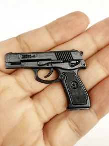 Modelo en miniatura de metal de casa de muñecas, accesorios en miniatura, juguetes de revólver negro y bronce, propiedades para juegos de guerra en miniatura, decoración de muñecas, pequeño regalo