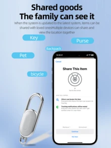 1 件 Airtag 钥匙扣定位器兼容 Apple 系统，内置钥匙扣，全球 GPS 防丢失报警定位器追踪器适用于老年人、钱包、钥匙、包、宠物，迷你精确定位器 - 远程查找，一键设备呼叫，持久耐用（通用 CR2032 纽扣电池），仅兼容 IOS