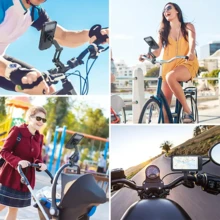 摩托车手机支架，自行车手机支架，[10 秒快速安装] 车把手机支架，兼容 和所有手机。