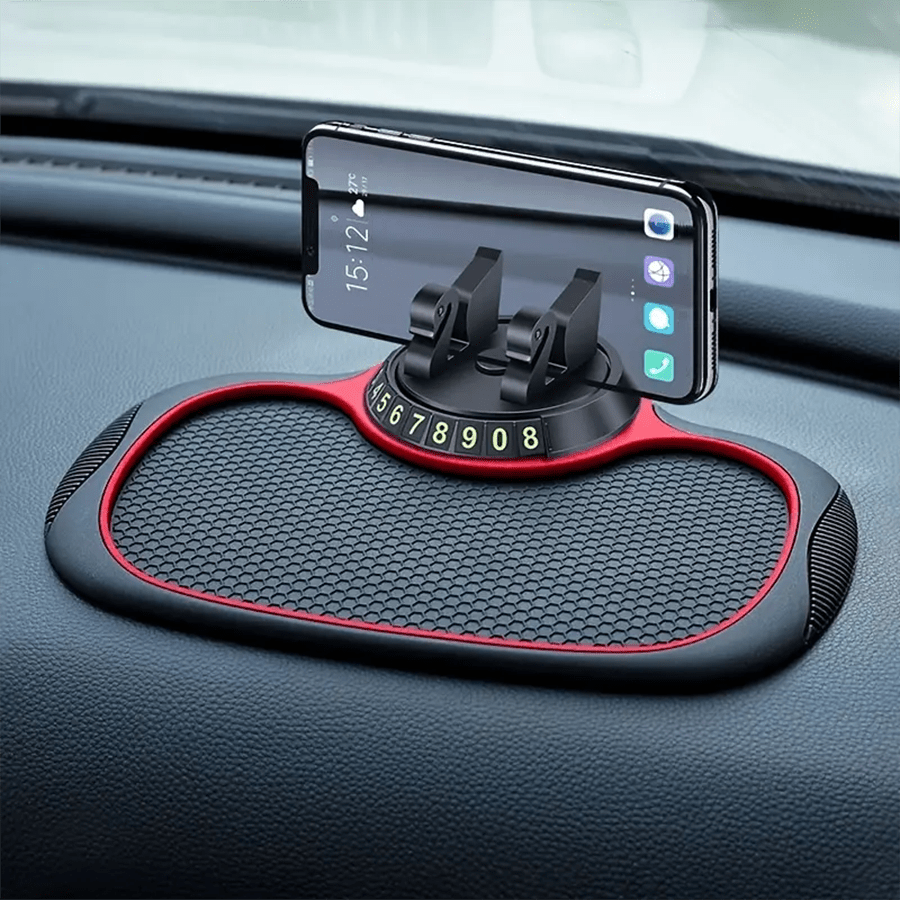 Multifunktionale Anti-Rutsch-Matte fürs Auto und 360° drehbare Handyhalterung, PVC Armaturenbrett Auto Navi Halterung, Anti-Rutsch-Pad