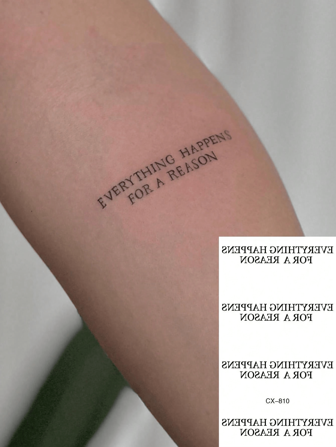 1 pieza "Inevitablemente" Tatuaje de moda provisional, pequeños tatuajes de moda falsos temporales para hombres y mujeres, para brazos, pecho y cuello, duran de 1 a 3 días
