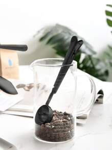 2-in-1 Edelstahl Kaffeelöffel & Klemmen Set, goldene Küchenaccesoires, Cafe Espresso Dekoration Schulanfang