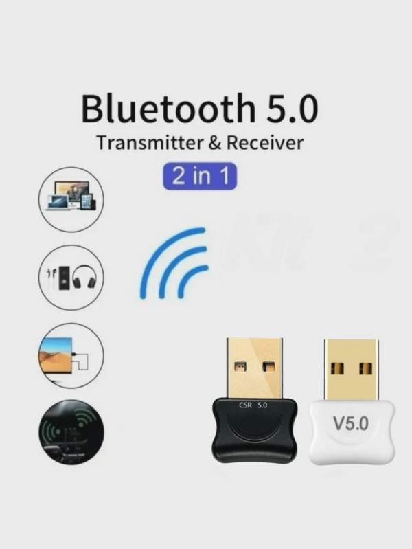 Adaptador USB Sem Fio Bluetooth 5.0 Transmissor Receptor de Música Mini