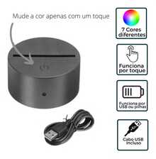 BLACK Lamp Lights Up 7 RGB Colors - Baby Flowers - Personalized Maternity, Decoration, Child, Butterflies, Lampshade, Birth, Gift - Đen - Đèn LED RGB 7 màu - Xem 3