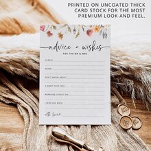 100 piezas/50 piezas Consejos y deseos para el Sr. y la Sra., tarjetas de consejos de boda con flores, juegos de despedida de soltera con flores silvestres para la novia - Multicolor - Ver 4