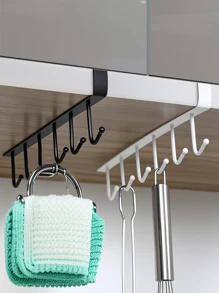 1 pièce crochet en fer, 6 crochets/12 crochets, tasses, tasses à café, porte-tasses, ustensiles de cuisine, chapeaux, écharpes Racks de rangement, convient pour une utilisation sous les bars de cuisine, les bars à café, les armoires et les meubles, idées de pendaison, cadeaux parfaits, crochets décoratifs
