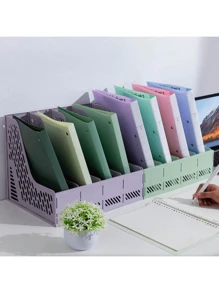 zhiquanqihan 1 mehrstöckiger 4-Spalten Dokumentenhalter: Schreibtisch-Ablagekorb aus PP-Material - Büroartikel, Bücherregal und Aufbewahrungslösung für Schüler - für Büromitarbeiter, Schüler und Heimanwender - ideal zum Ordnen von Dokumenten, Akten und Büchern, Schulanfang, Schulmaterial