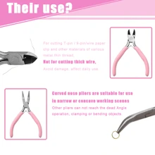 1 Stück/4 Stücke Schmuck Zangen Werkzeug-Set beinhaltet Nadel, Rundkabelschneider und gebogene Spitzzangen für Schmuckherstellung, Perlen, Reparatur, Drahtverflechtung, Mehrzweck-Werkzeuge, Haushaltsartikel