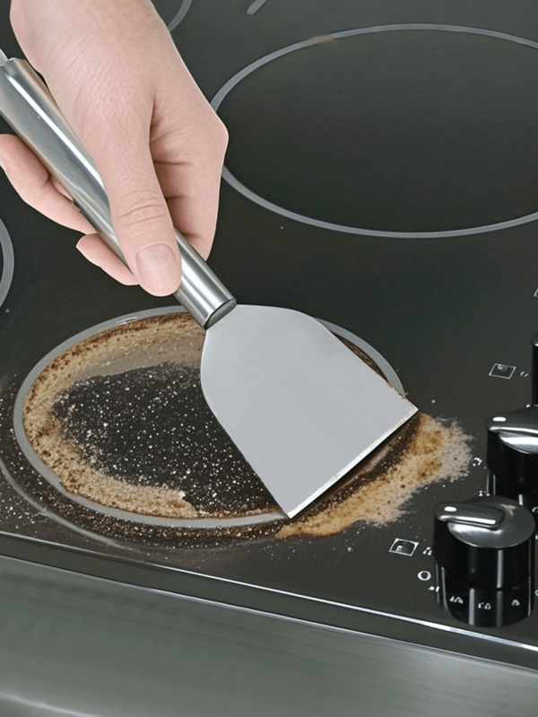 1pc Stainless Steel Cleaning Scraper - Multi-Purpose Metal Utility Spatula For Kitchen, Bathroom, Home - No Electricity Needed, , Space-Saving Design