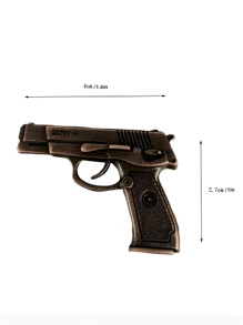 Modelo en miniatura de metal de casa de muñecas, accesorios en miniatura, juguetes de revólver negro y bronce, propiedades para juegos de guerra en miniatura, decoración de muñecas, pequeño regalo