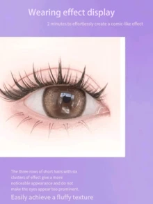 1 pièce de faux cils de tournesol à double pointe sans tige, faux cils de cluster unique de fée de dessin animé pour débutants, auto-adhésifs