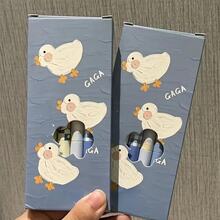 6支装超可爱Go Duck中性笔，ST笔尖，哑光黑碳素墨水 | 时尚心形设计，符合人体工程学的握把，非常适合问答、学习、考试 | 情人节、返校、办公室使用的理想之选 - 彩色 - 查看 4