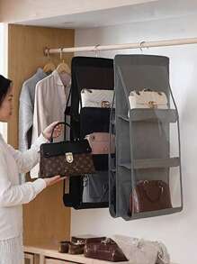 1pc, 8/6 Pockets Hanging Purse Handbag Organizer Clear Hanging Shelf Bag Collection Storage Holder Purse Bag Wardrobe Closet Space Saving Organizers Bedroom,Purse Organizer, Purse Organizer For Closet, Purse Storage, Durability Material, Handbag Organizer, Holds Bigger Bags