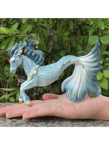 Mityczny posąg jednorożca i pegaza, magiczne zwierzę morskie, głowa konia, ogon ryby, figurka hipokampa, wystrój domu i idealny prezent dla miłośników fantasy, urodziny, prezent świąteczny