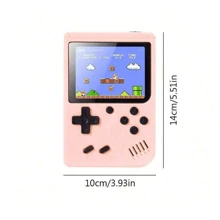 1pc Retro Handheld Game Console, Nostalgic Gift, Macaron Color Puzzle Gaming Device Toy